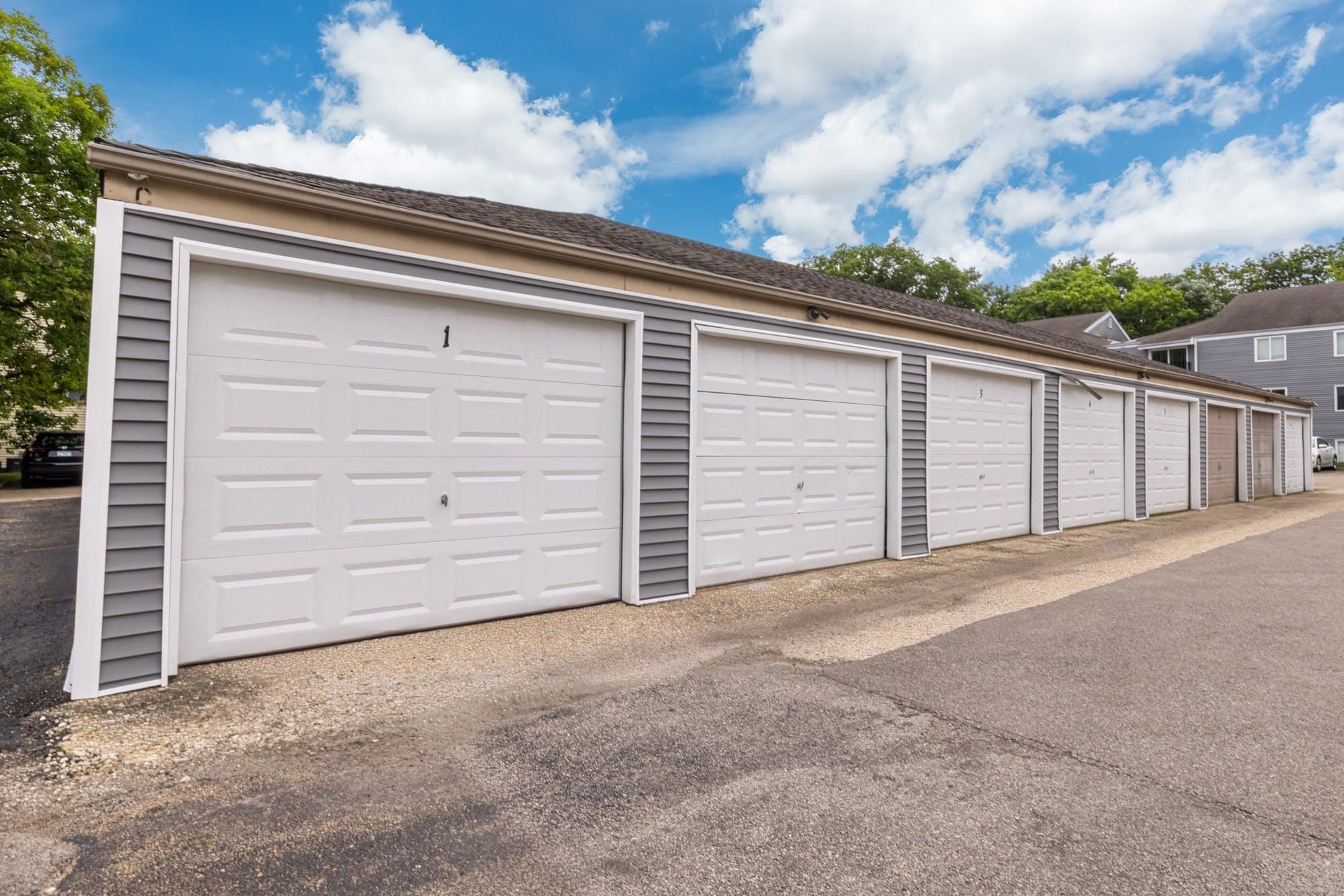 Private garages available to residents at The Grove Apartments in Peoria